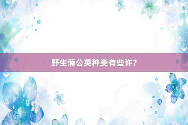 野生蒲公英种类有些许？